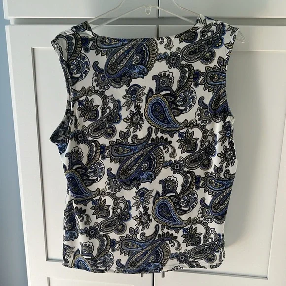 Paisley Cowl neck Sleeveless XL Charter Club Top - Picture 3 of 7